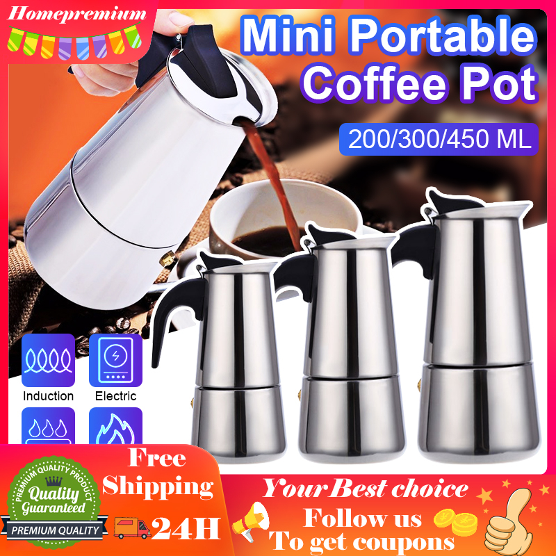 Moka Pot Stainless Stee Top Coffee Maker Mocha Espresso Latte