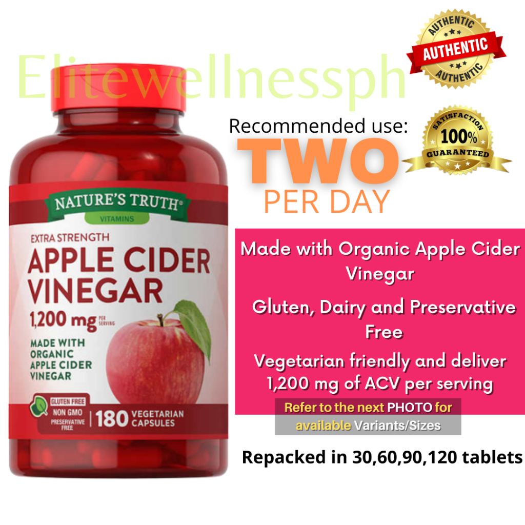 Nature's Truth Apple Cider Vinegar 1200 mg Shopee Philippines