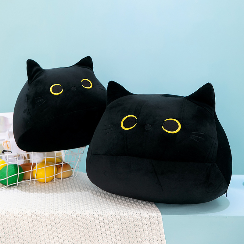 Black/White Cat Plush Toy 30cm Black Cat Pillow Baby Soft Plush Doll