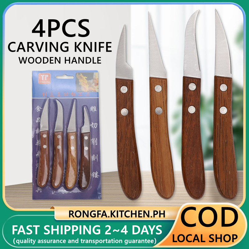 RONGFA 4PCS Carving Knife Set Professional Kitchen Knife Set Fruit and