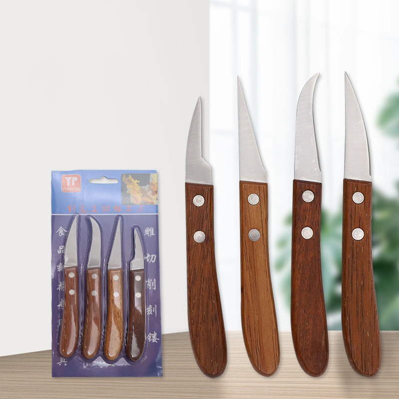 RONGFA 4PCS Carving Knife Set Professional Kitchen Knife Set Fruit and