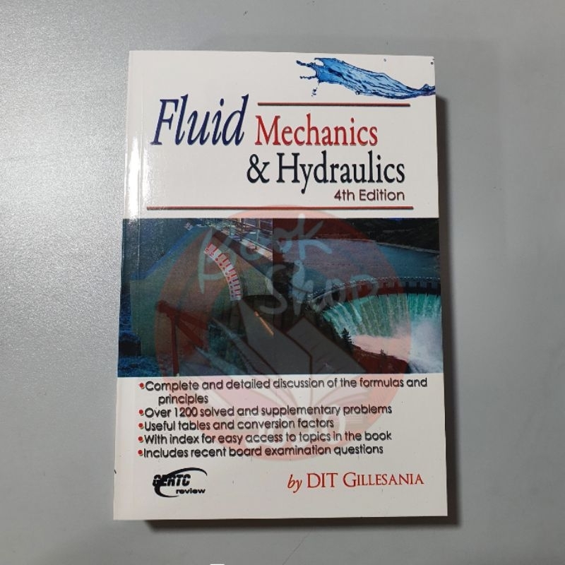 Fluid Mechanics & Hydraulics 4th Edition by Gillesania Shopee Philippines
