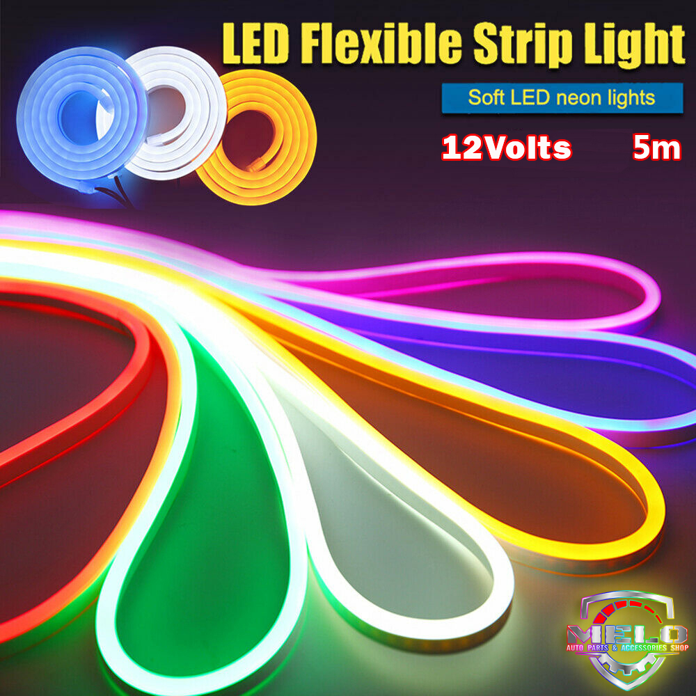 5M 12V NEON Flexible LED Strip Light Waterproof Neon Lights Silicone ...