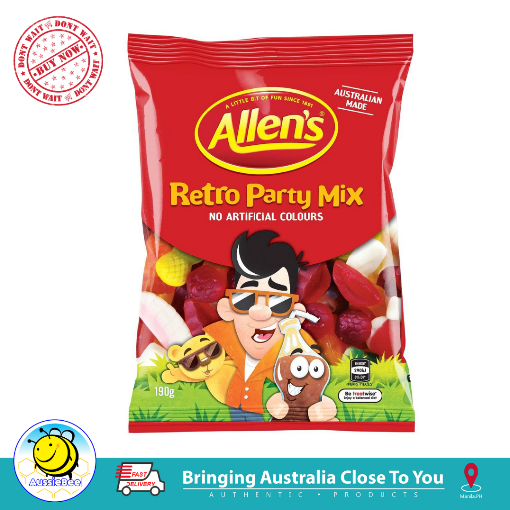 Allen's Retro Party Mix Lollies Bag 190g retro jellies expiry 06/2024