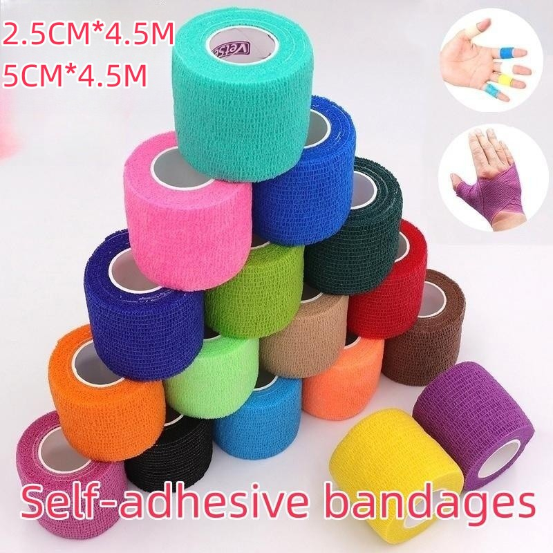 5colors Colorful Athletic Wrap Tape Self Adhesive Elastic Bandage 