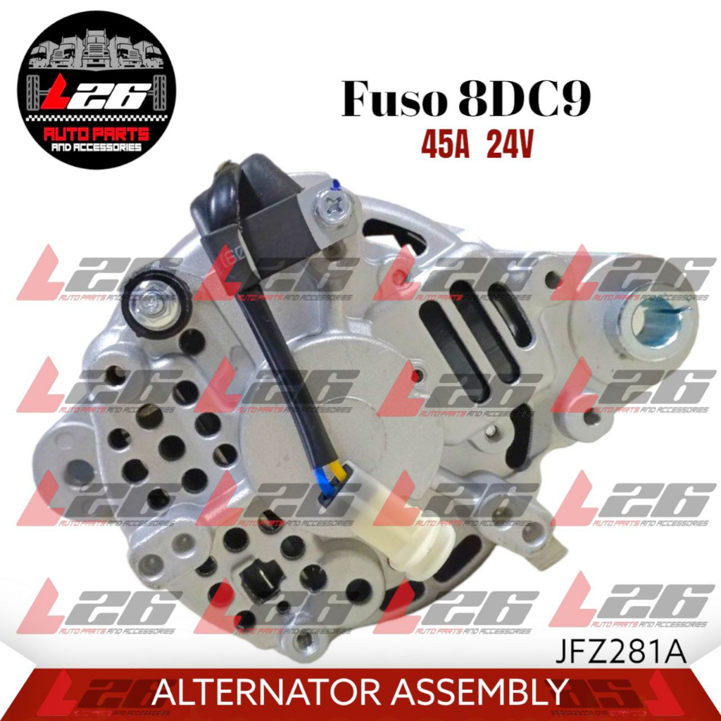 JFZ281A Fuso 8DC9 Alternator Assembly 45A 24v Single Pulley w/o Vacuum ...