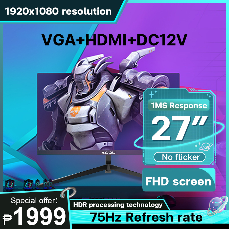 27 Inch HD Monitor PC Screen curved surface 75HZ Computer professional ...