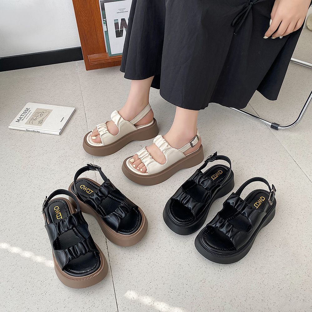 new dada heavy soled sandals women s slope heel height sports sandals summer muffin shoes Shopee Philippines