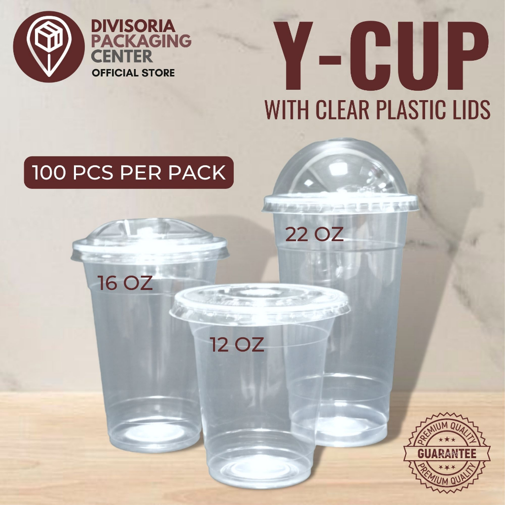 100pcs Plastic Pp Y Cup With Lid Set 12oz 16oz 22oz For Milk Tea Coffee Shopee 0639