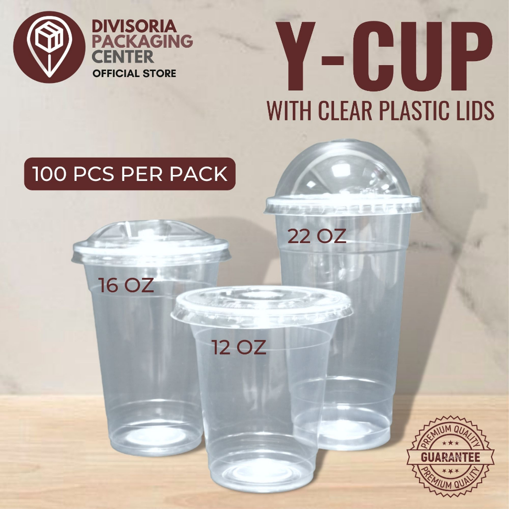 100pcs Plastic Pp Y Cup With Lid Set 12oz 16oz 22oz For Milk Tea Coffee Shopee 5255