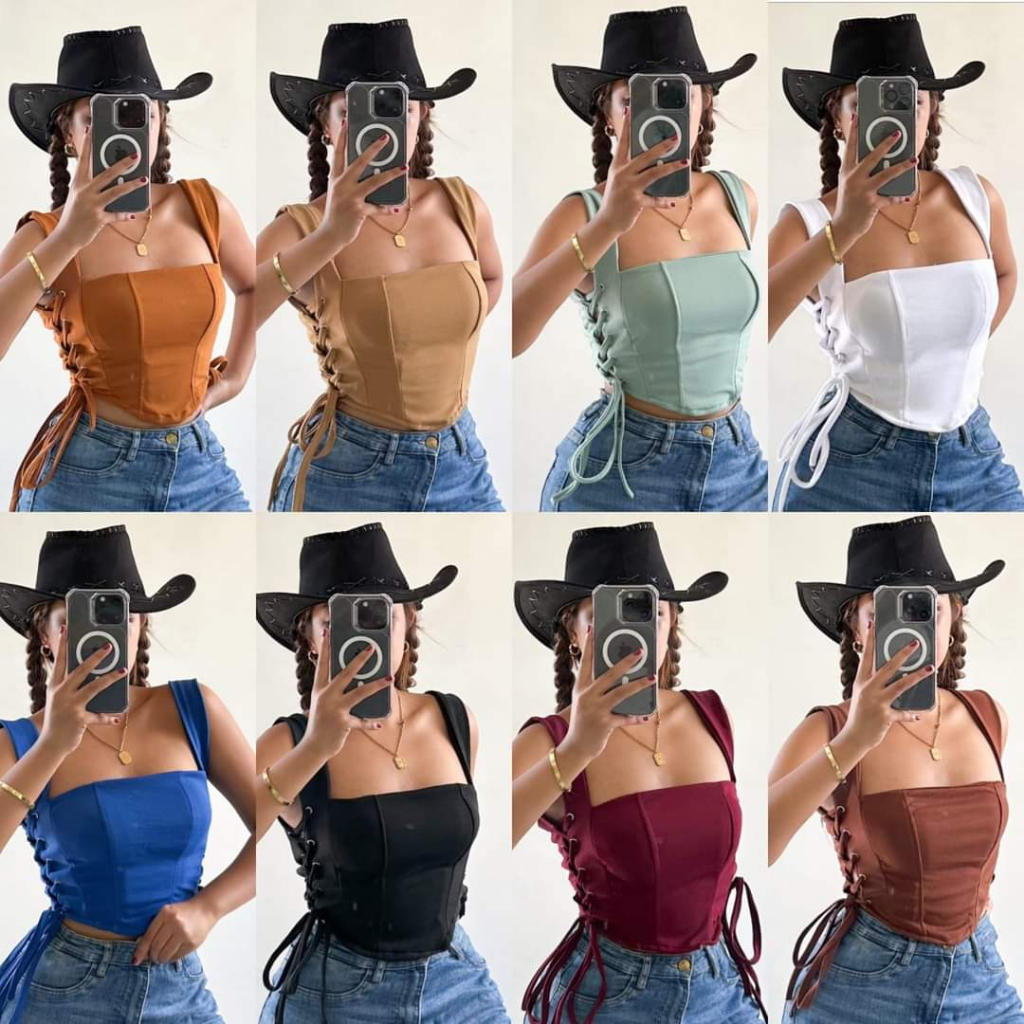 Crizel Corset Side Eyelet with Adjustable String Padded Top | Shopee ...