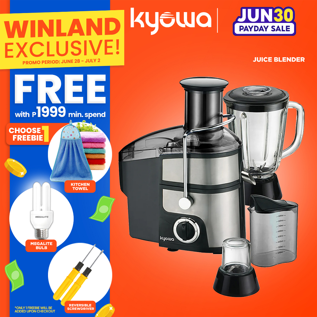 KYOWA by Winland 3in1 JuicerBlenderMiller 1.5L Glass Pitcher