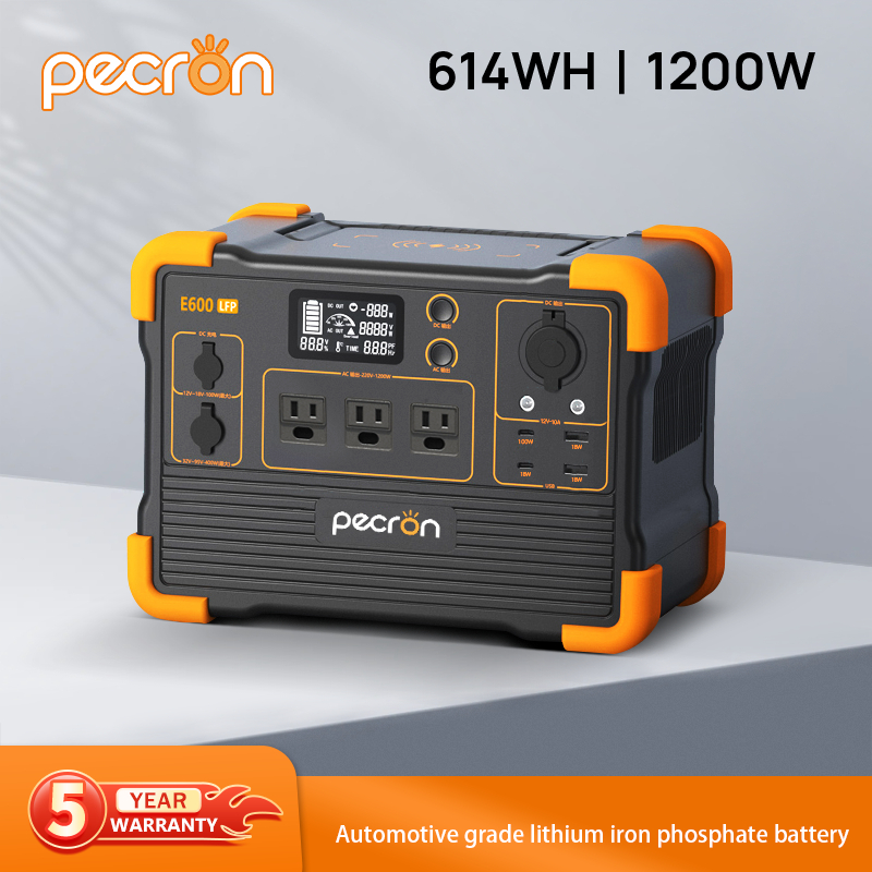 pecron e600 614WH 1200W LiFePO4 portable power station RV outdoor ...