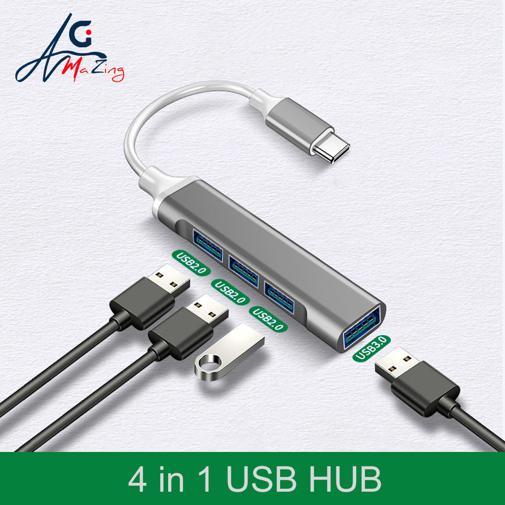 USB/Type-C/ USB C 2in1 To 4 Usb Hub Expander Ultra-Thin Mini Portable 4 ...