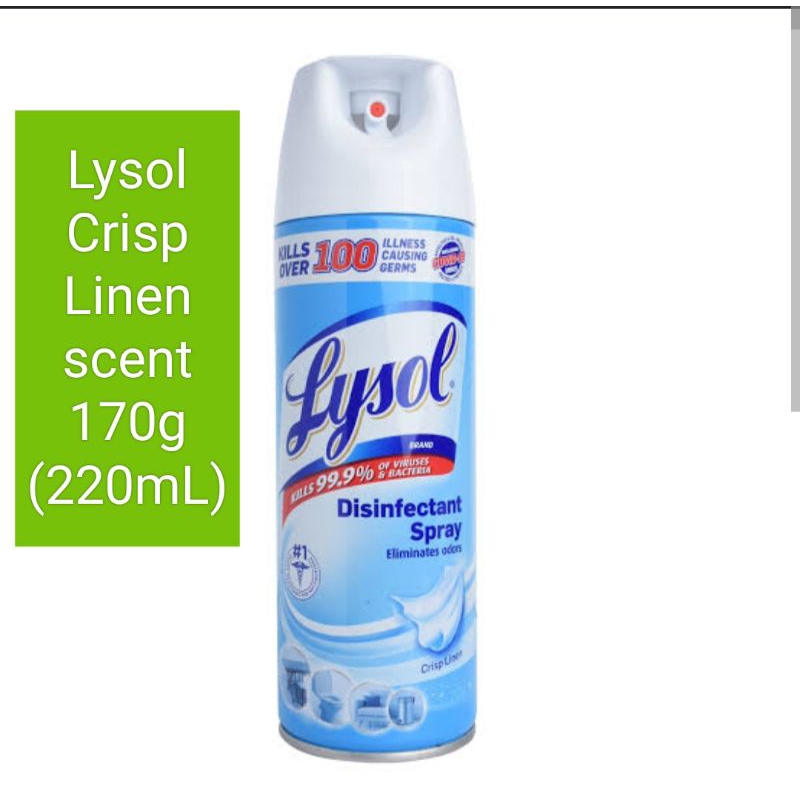 Lysol Disinfectant Spray Crisp Linen scent 170g (227mL) Shopee