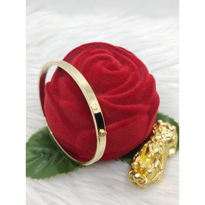 ️COD 18K SAUDI GOLD BANGLE SLIM (SCREW TYPE) | Shopee Philippines