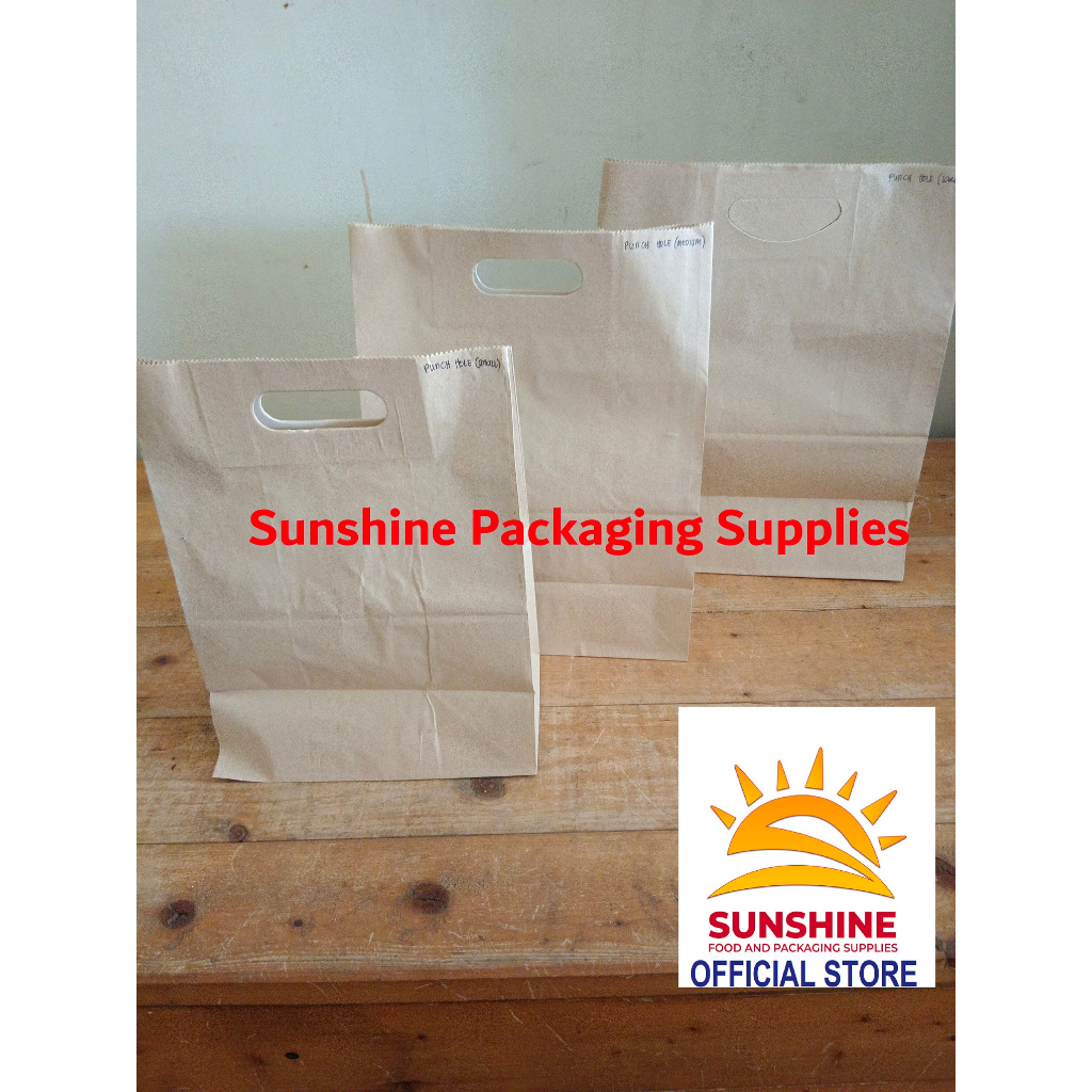 Kraft Brown Paper Bags with Punch Hole Handle Shopee Philippines