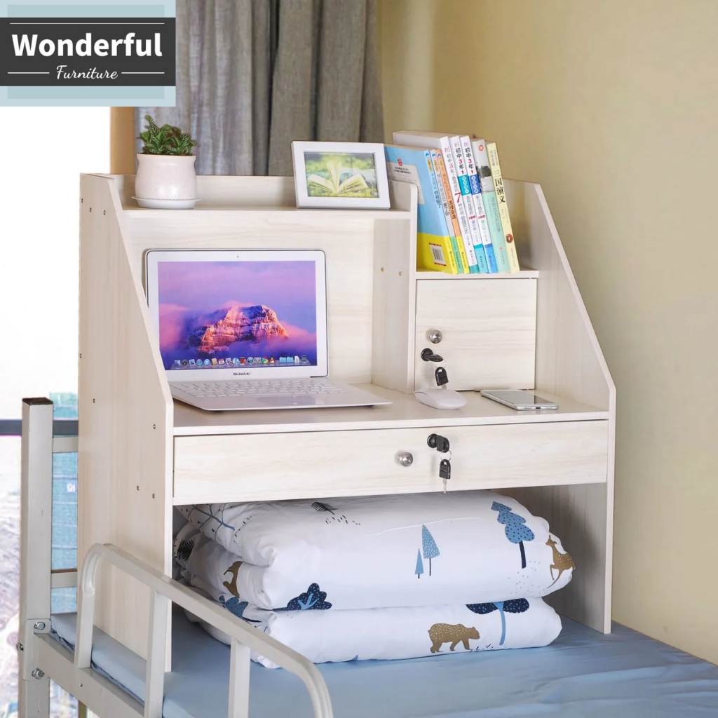 Lazy Bed Desk Bedside table Study table with keyboard and drawer In