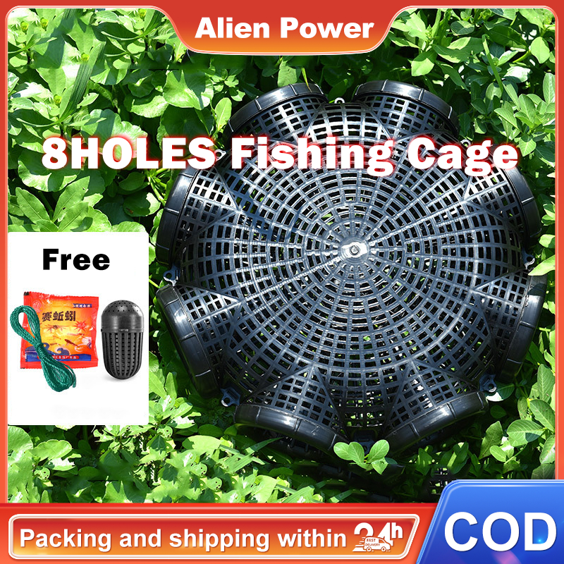 8 Holes Fishing Net Fishing Cage Plastic Fishing Tools Can Catch Eel And Loach Free Bait/cage