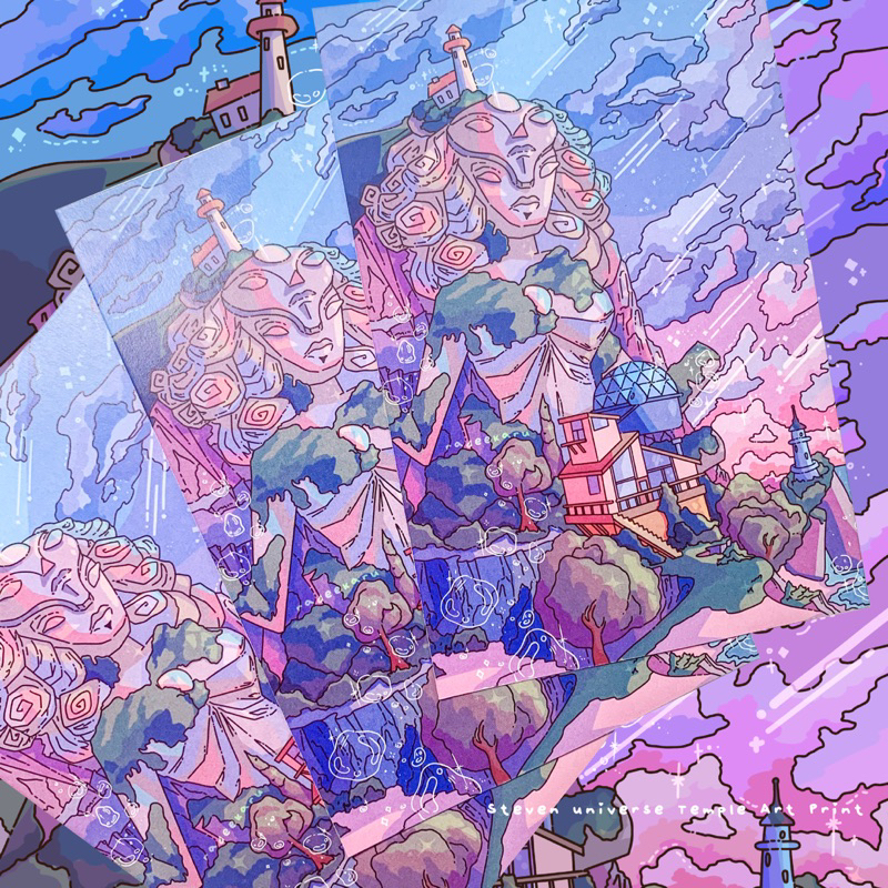 Steven Universe “The Temple” Fanart Postcard Art Print ...