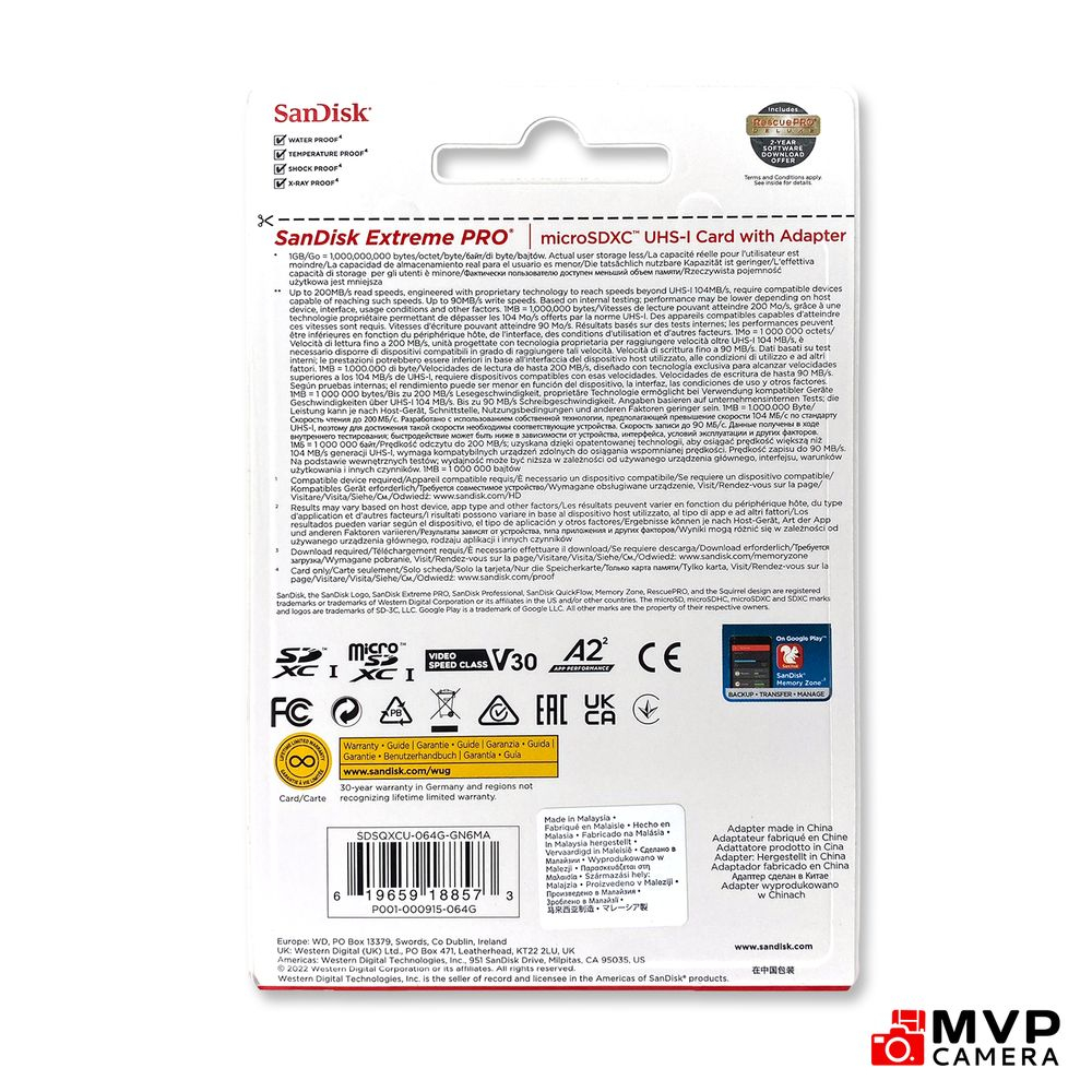 [NEW MODEL 200MB/s] SanDisk Extreme® PRO 64GB micro SDXC™ UHS-I CARD ...