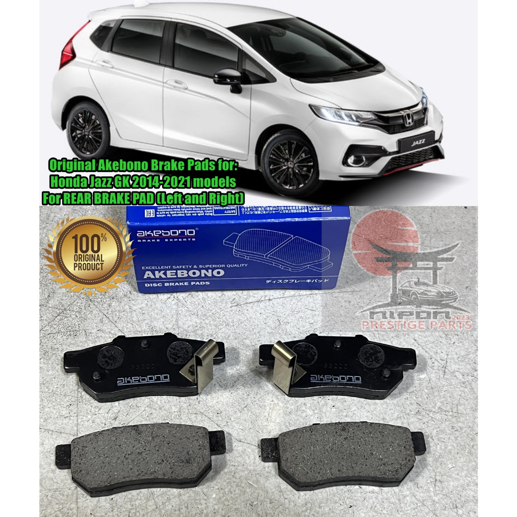Honda Jazz GK 20142021 Rear Brake Pads (Original Akebono) Shopee