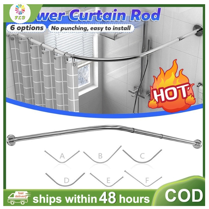 New stainless steel adjustable arc telescopic shower curtain rod