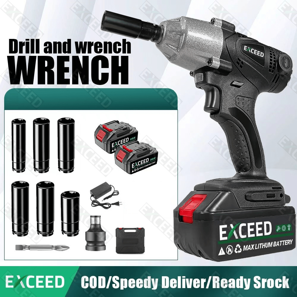 [Ready Stock] EXCEED Electric Impact Wrench Cordless Impact Wrench
