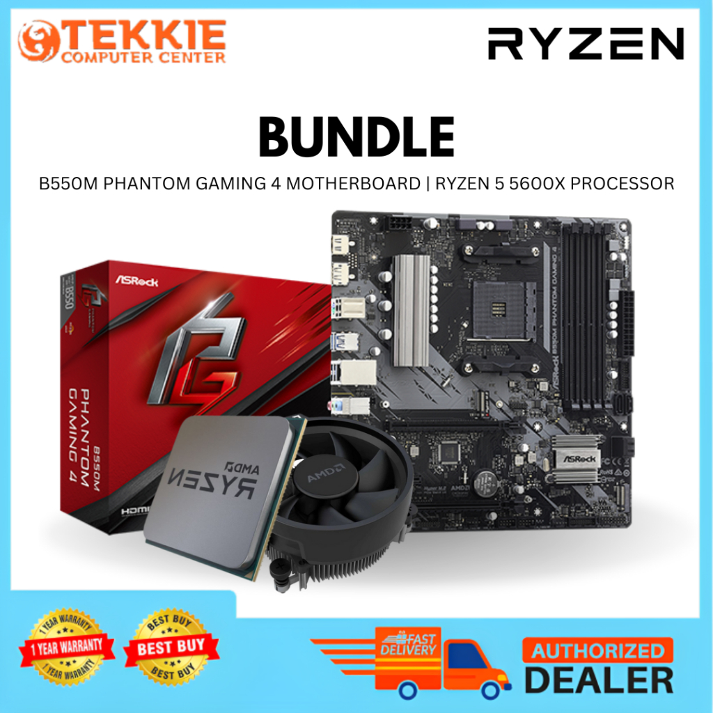 BRANDNEW BUNDLE B550M Phantom Gaming 4 motherboard ryzen 5 5600x processor Shopee Philippines