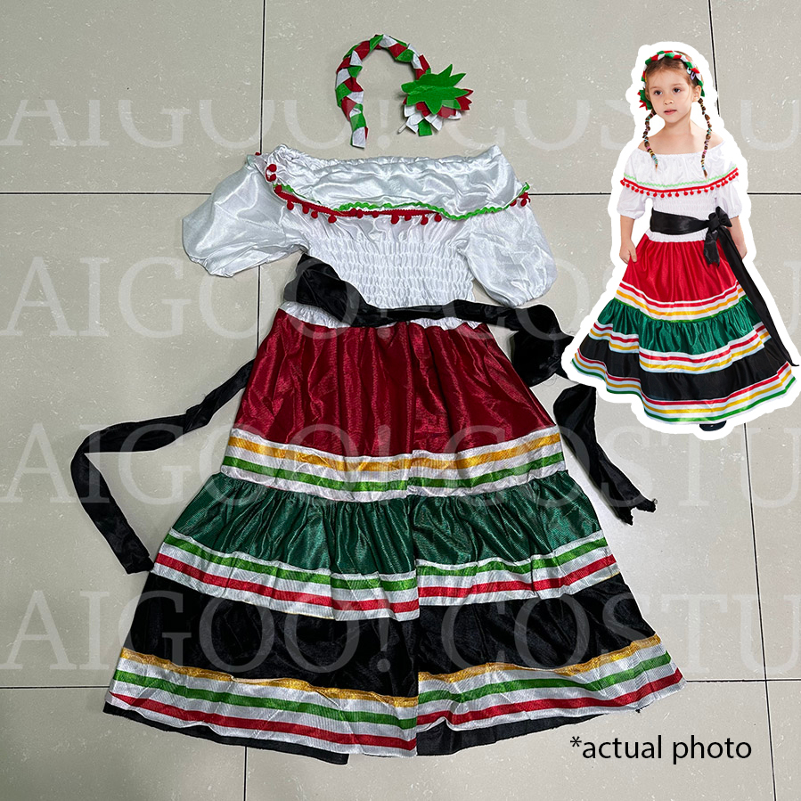 United Nations Mexico Girl Costume For Kids Mexican Dress Cosplay For 