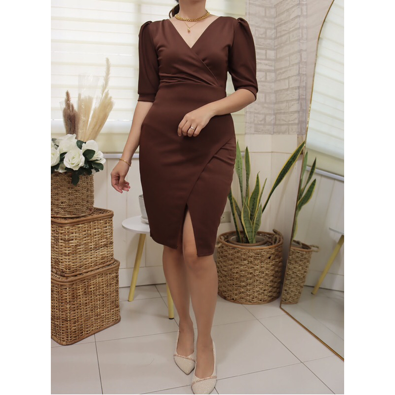 Free Shipping Choco Brown Semi Formal Dress Jumpsuit Shopee