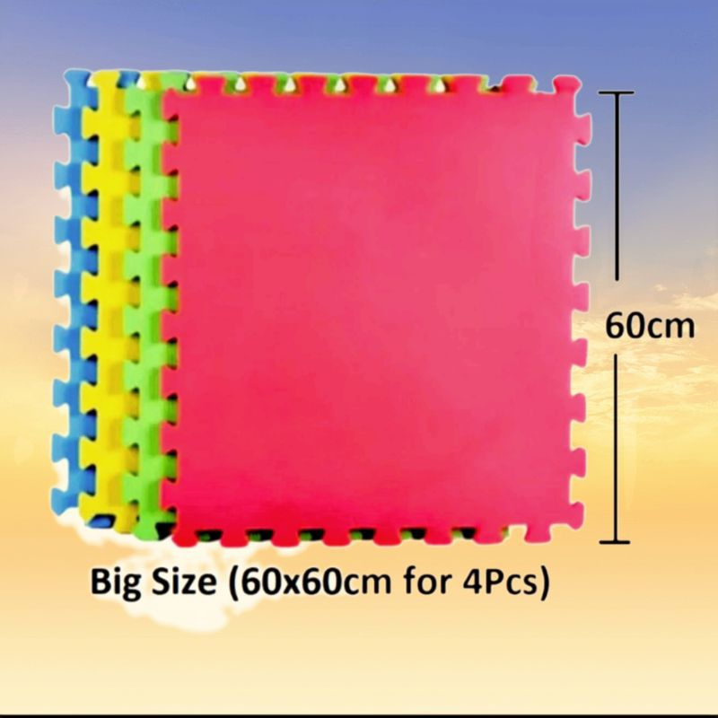 BIG PUZZLE MAT 60x60cm 4pcs per pack 0.8CM THICKNESS | Shopee Philippines