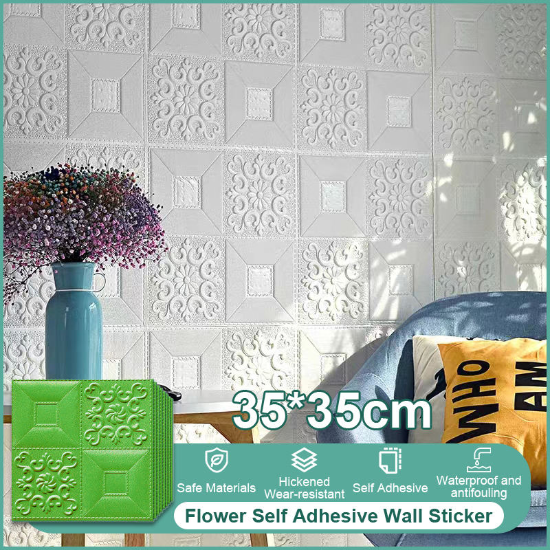 Ceiling Wallpaper sticker 35×35cm 3D Foam Brick Wallpaper Adhesive Wall