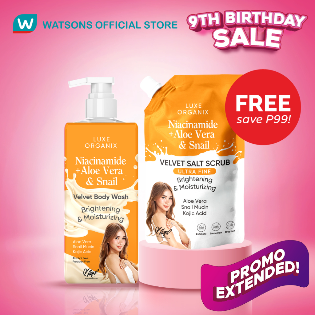 LUXE ORGANIX Birthday Kit Niacinamide + Aloe Vera & Snail Body Wash