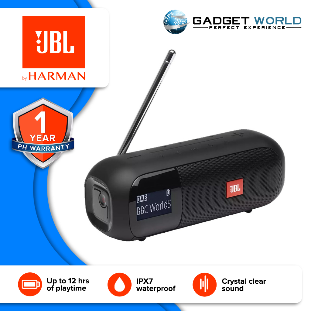 JBL Tuner 2 Portable DAB/DAB+/FM Radio with Bluetooth Speaker Black