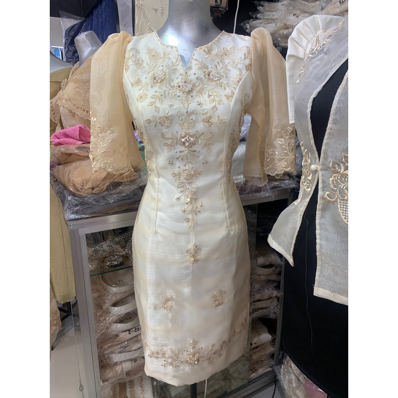 ModernFilipiniana/Beige Filipiniana/Cocktail Filipiana/Below The Knee ...