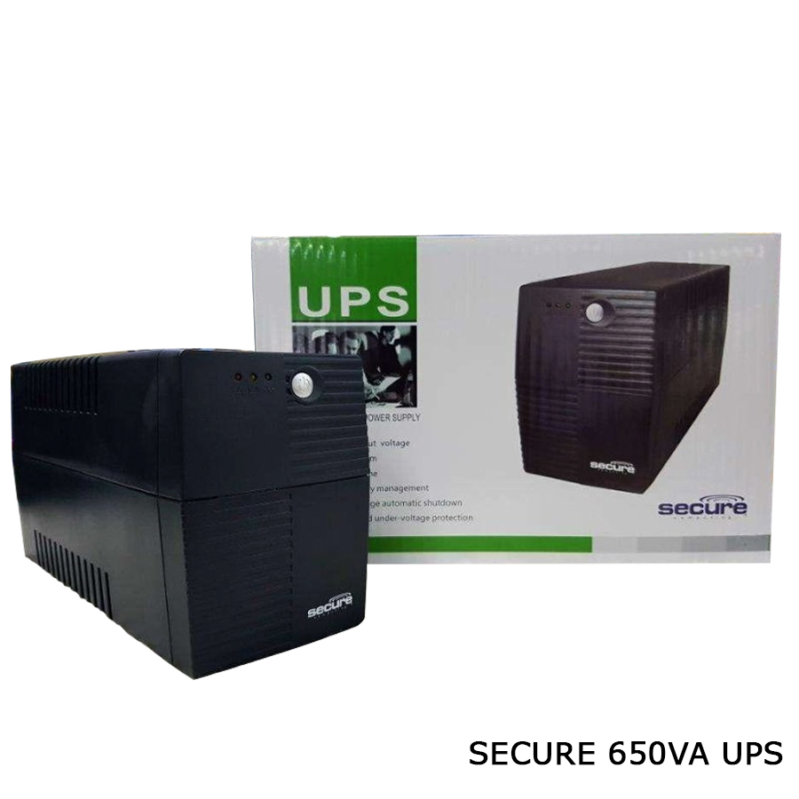 Secure 650va UPS Battery Backup for POS, Power Surge Protection ...