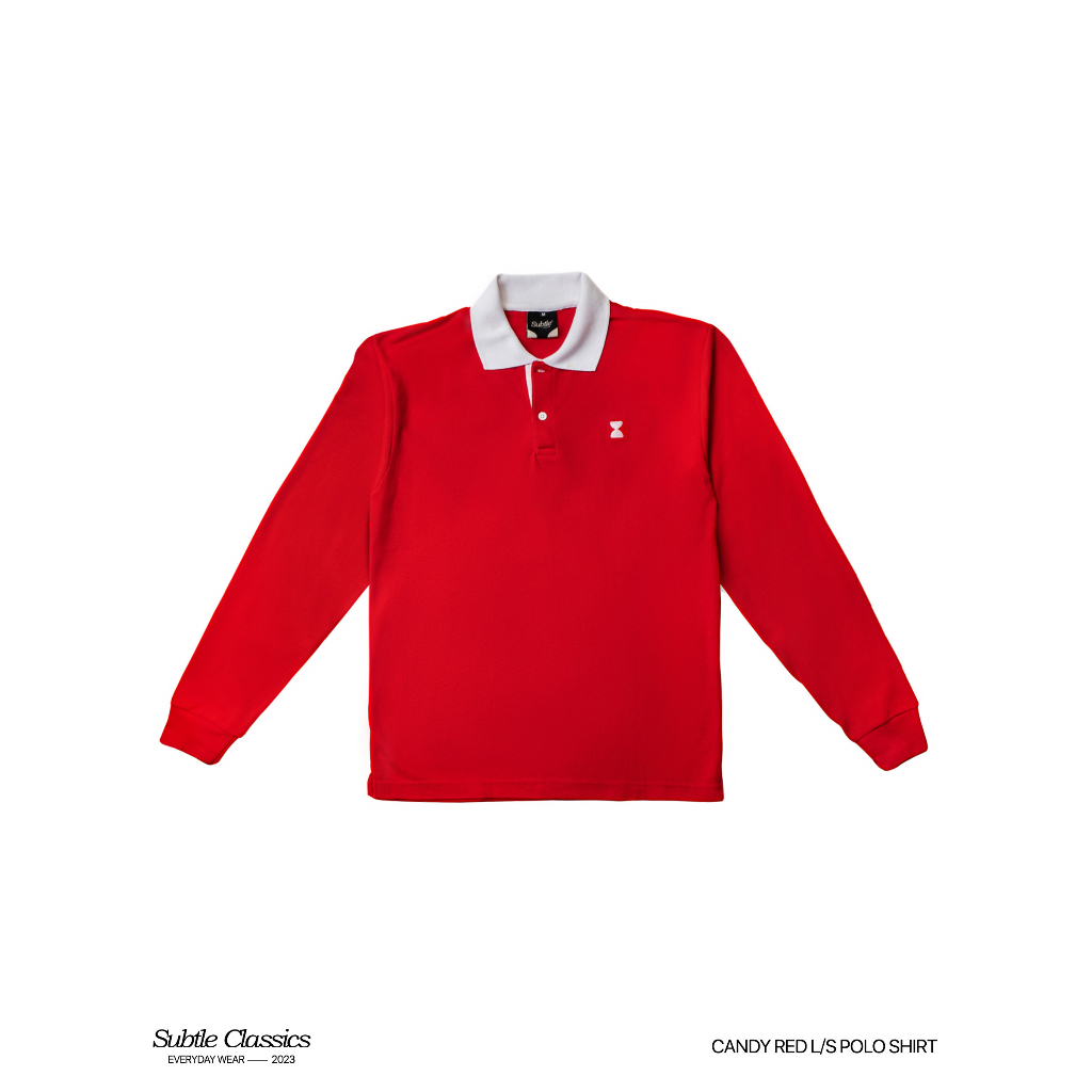 Subtle Classics Candy Red L/S Polo Shirt | Shopee Philippines