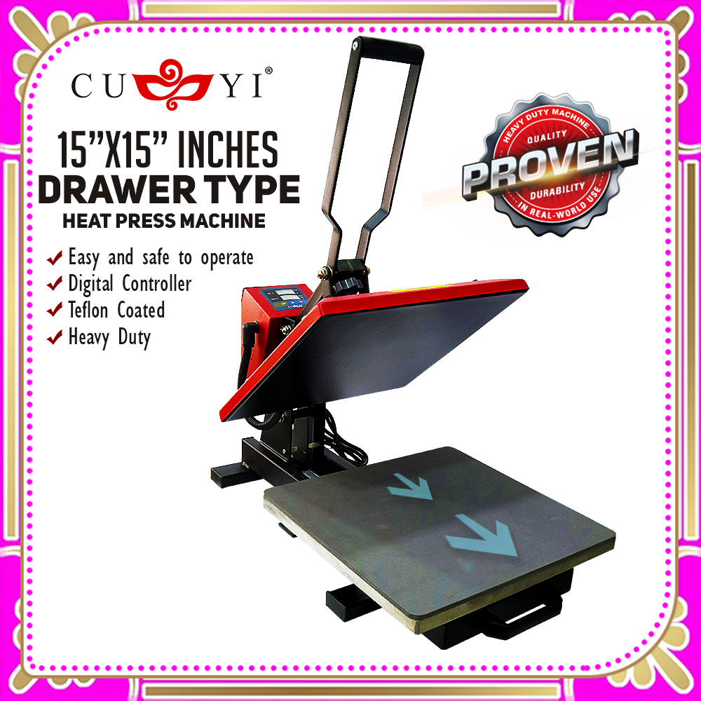 Drawer Type CUYI Heat Press A4 Size (15x15 inches Flatbed) Shopee