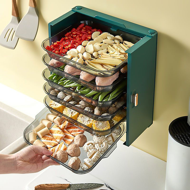 Kitchen dishes Multifunctional tray storage rack Household wall hanging ...