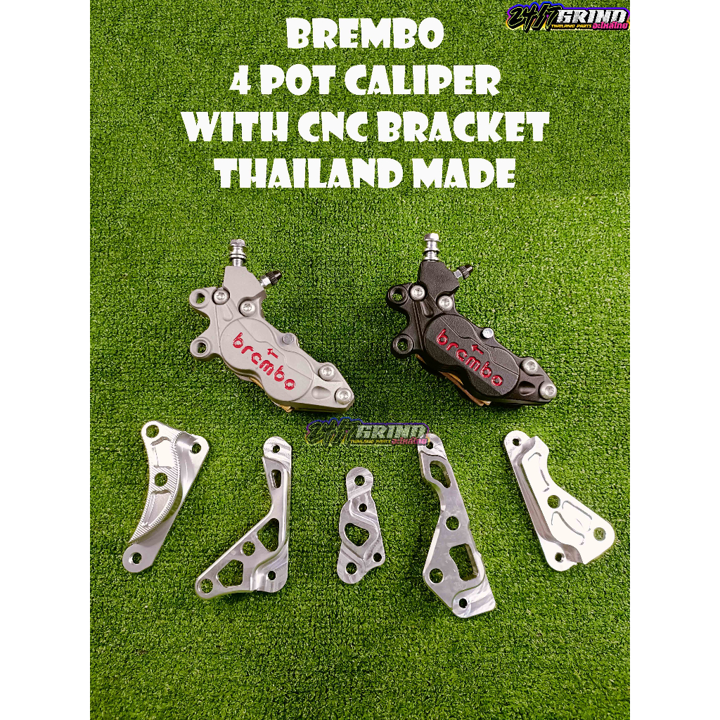 4 POT CALIPER WITH CNC BRACKET FOR CLICK / PCX / AEROX / NMAX / MIO / WAVE / SNIPER / BEAT