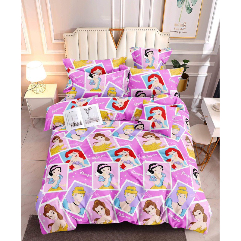 Disney Princess Theme for Kids 3 in 1 Canadian Cotton Bedsheet Set | Shopee Philippines