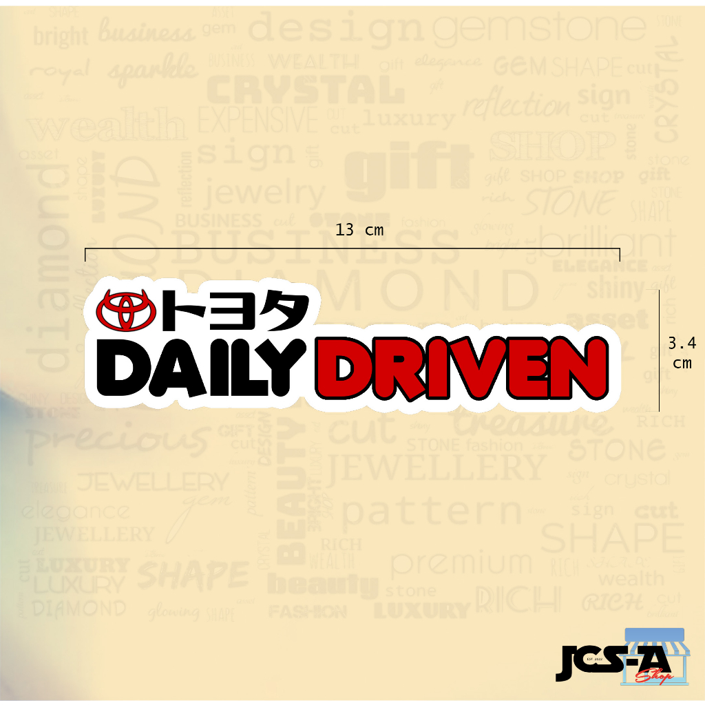 JCS_ Toyota Logo and Japanese character Daily Driven Sticker | Shopee ...