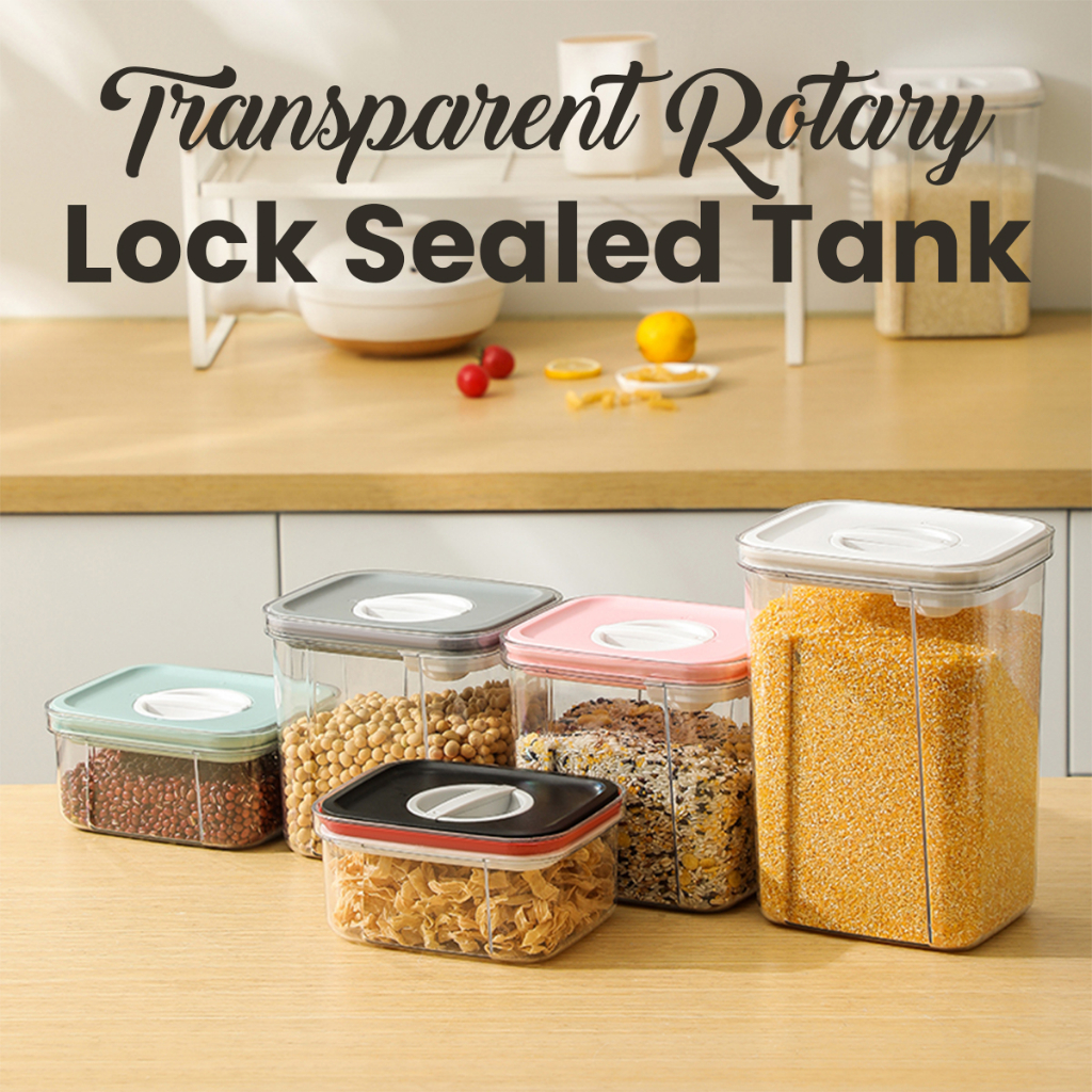 LOCAUPIN Airtight Food Storage Containers Stackable Dry Cereal Jar ...