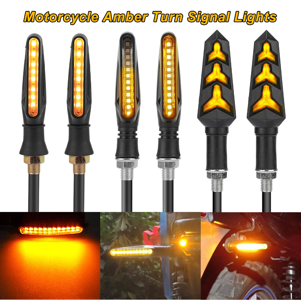 2pcs Motorcycle LED Turn Signal Lamp Sequential Flowing Indicator Light