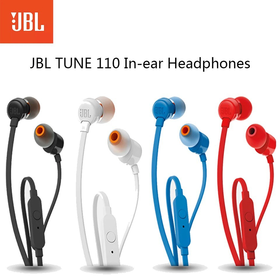 JBL T110 3.5mm Wired Earphones Deep Bass Earbuds Headset Sports