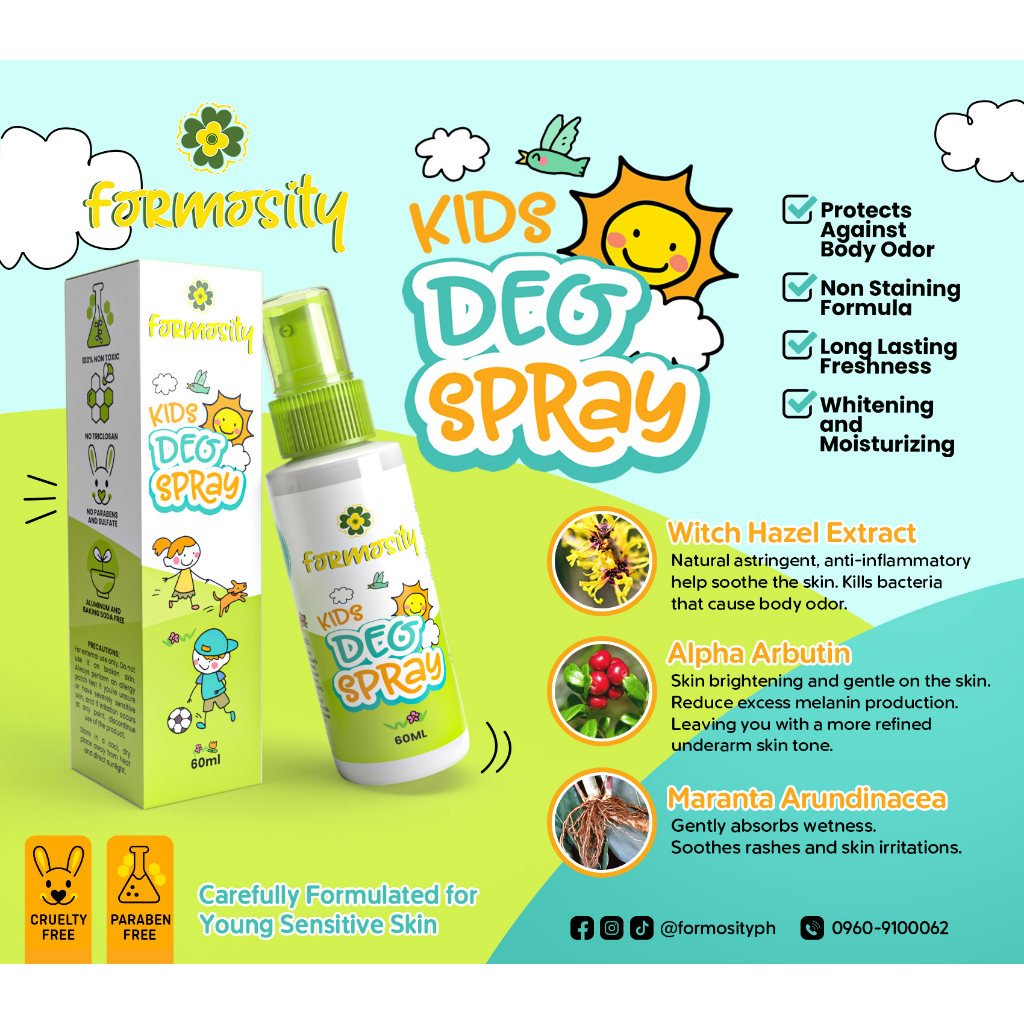Kids Deo Spray Antiperspirant Whitening Deodorant Shopee Philippines