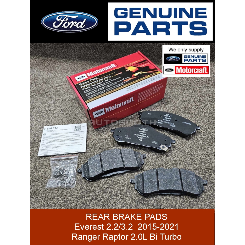 Rear Brake EB3C-2M007-AB Pad Everest 2.2/3.2 2015-2021, Raptor 2.0L ...