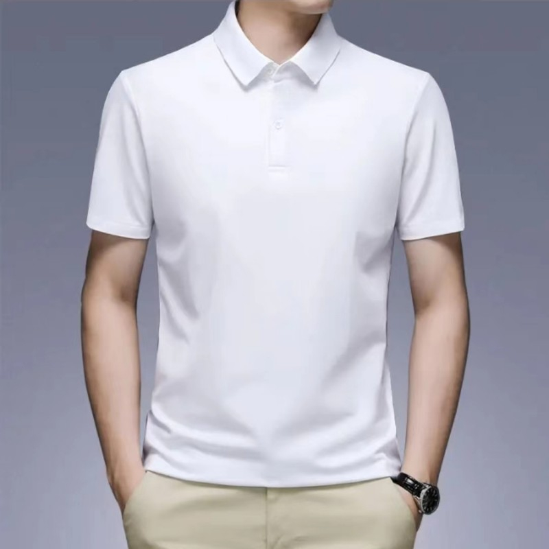 New Mens Short Sleeve Polo Shirt Mens Summer Simple Casual Contrast Color Lapel Polo Shirt Top 3586