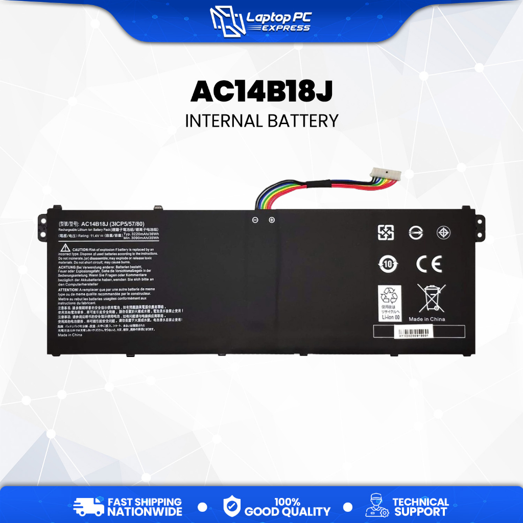 Acer Laptop Battery AC14B13J AC14B18J( 3ICP5/57/80) AC14B18J 11.2V ...